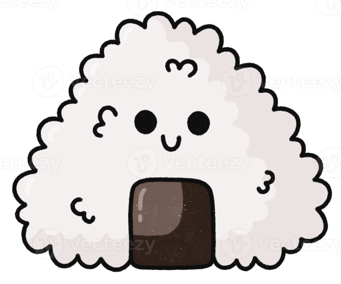 onigiri Japan voedsel emoji karakter png