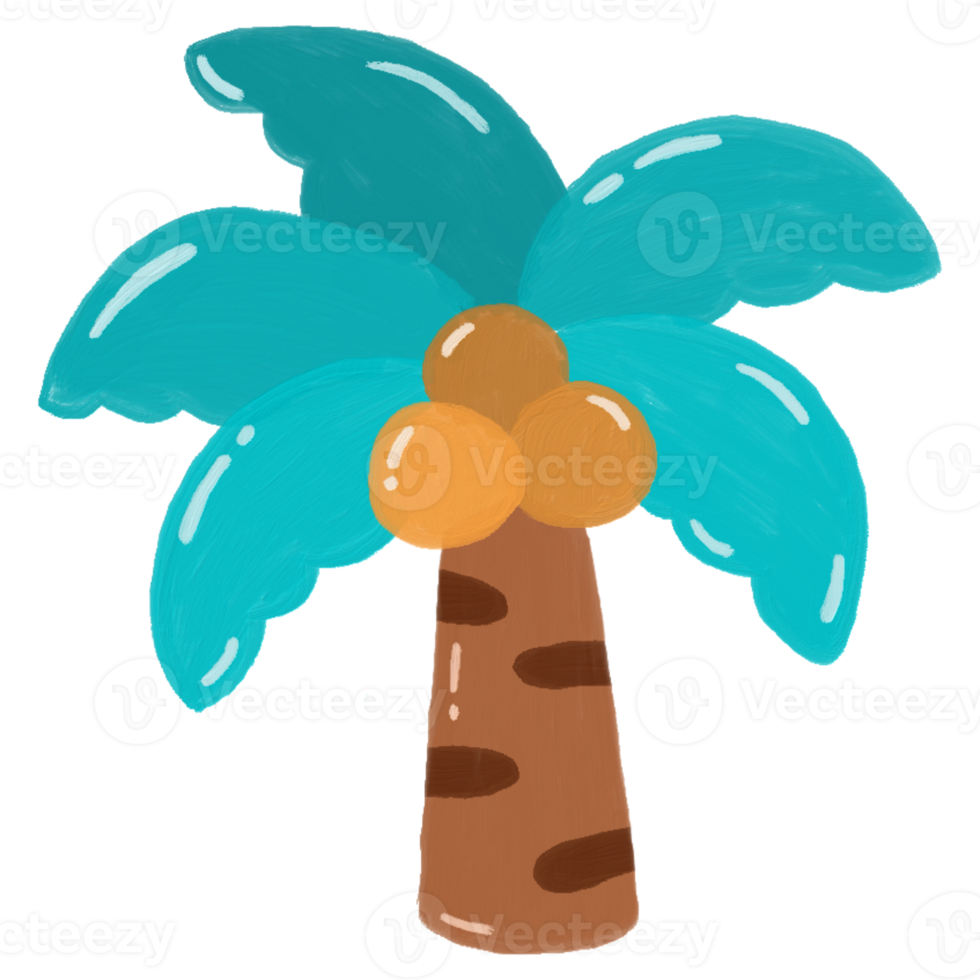 Palm tree island coconut cartoon icon png