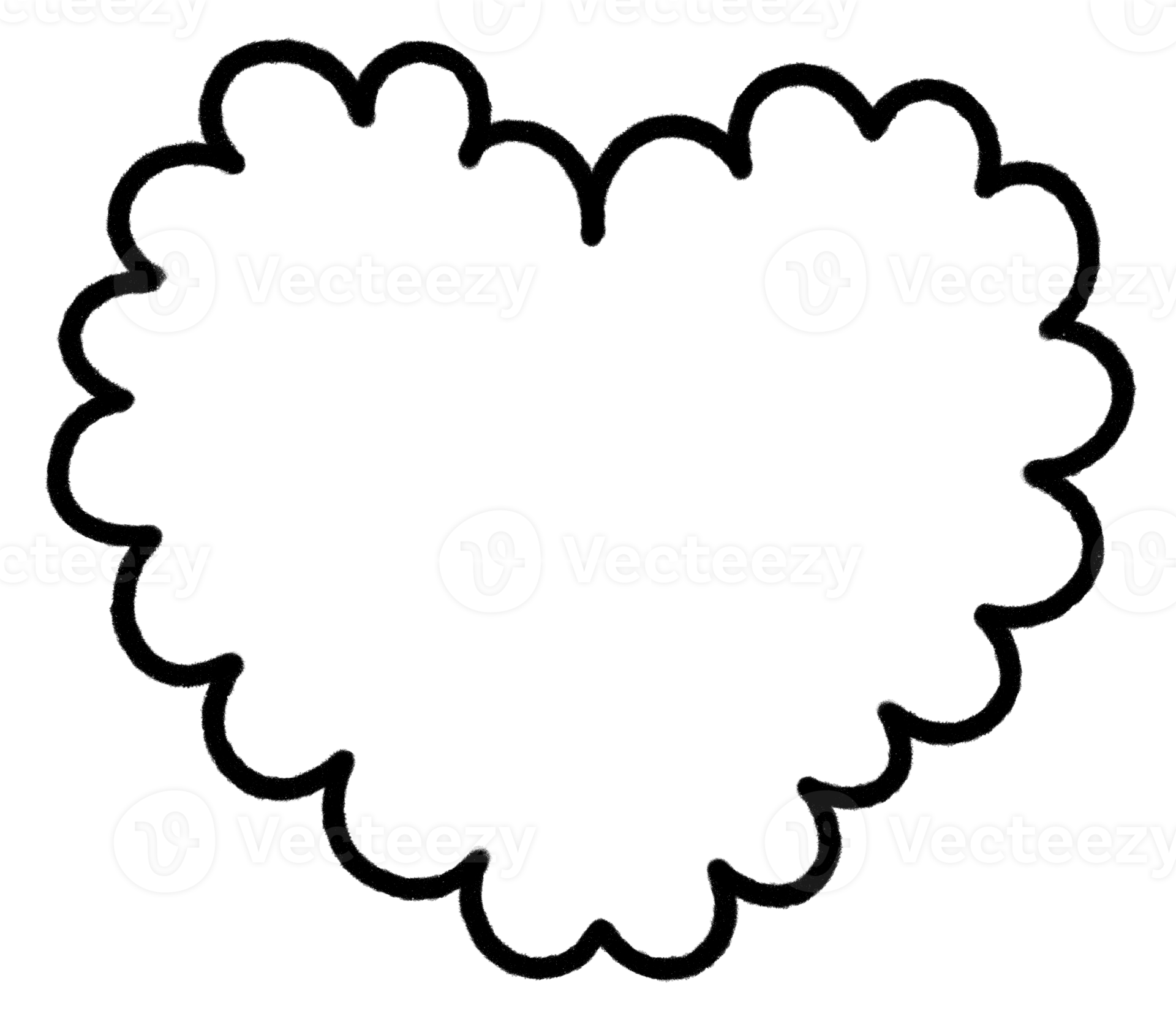 Cloud frame text box Speech Bubble doodle line art. 18802996 PNG