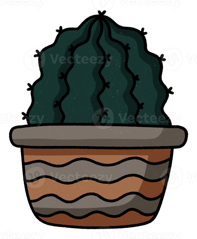 Cute cactus in pot icon. png