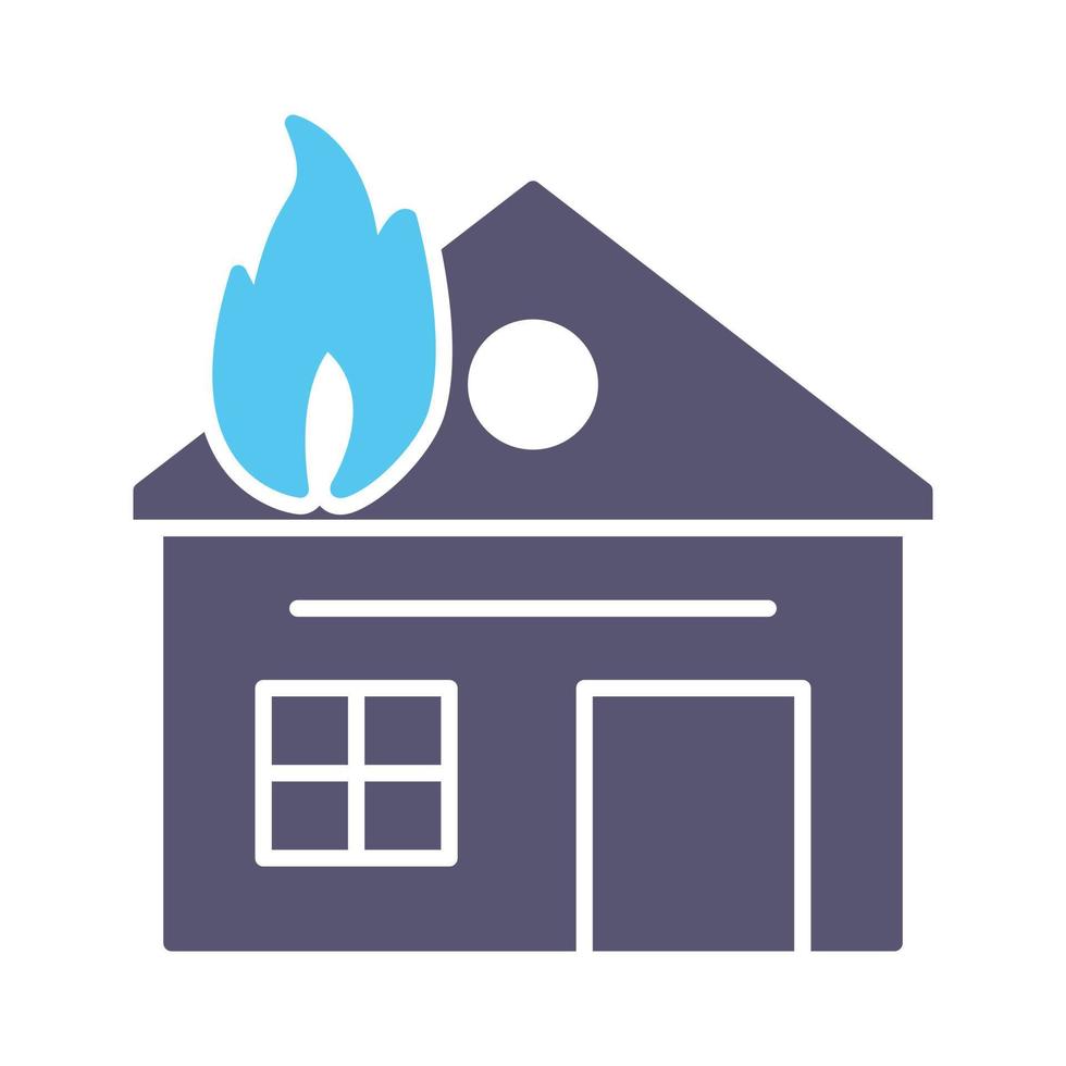 Unique House on Fire Vector Icon