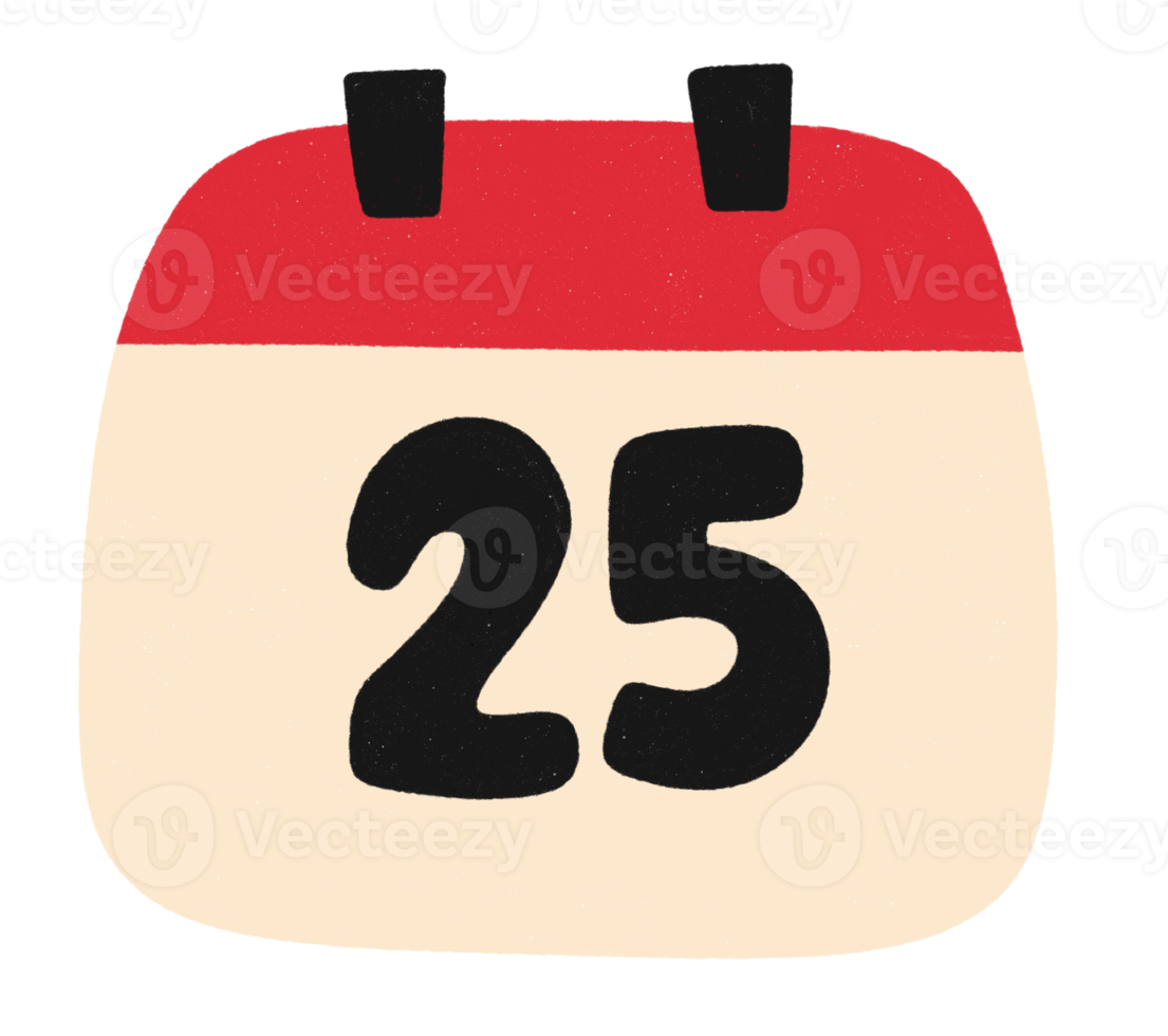 día de navidad 25 icono de calendario de diciembre. png