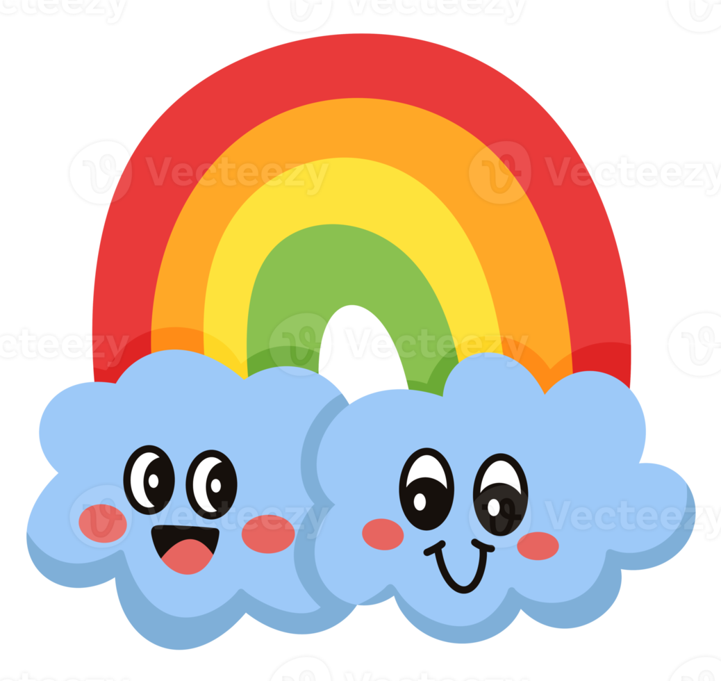 Rainbow and Cloud Cartoon character icon png