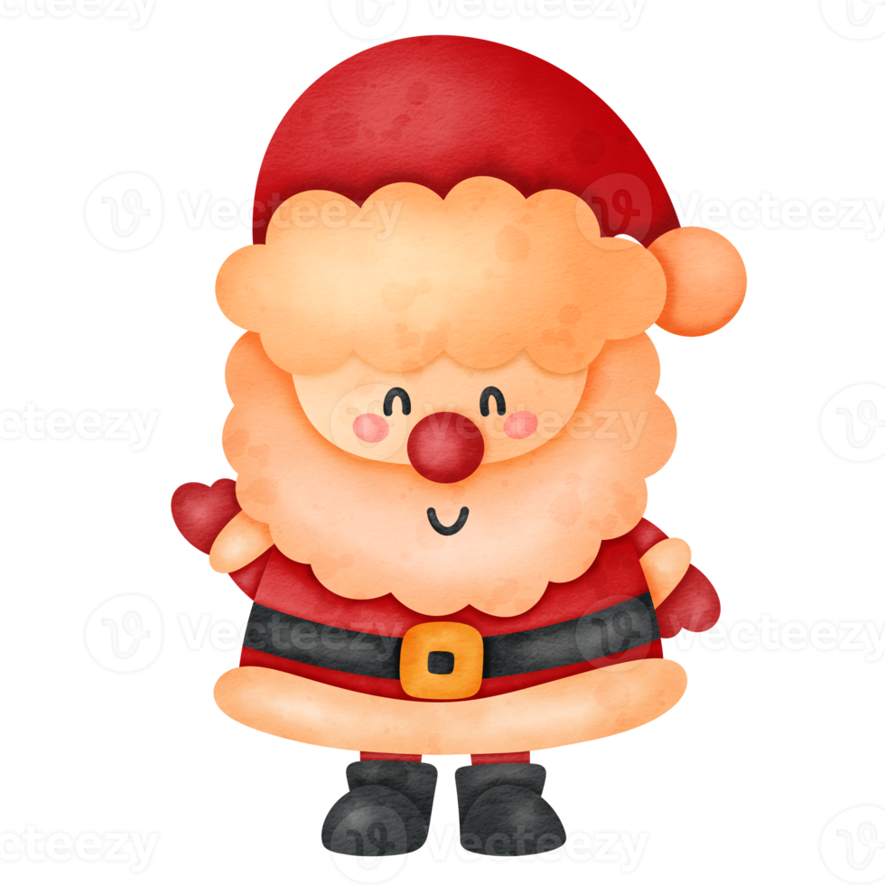 Watercolor Christmas Santa claus Cartoon icon. png