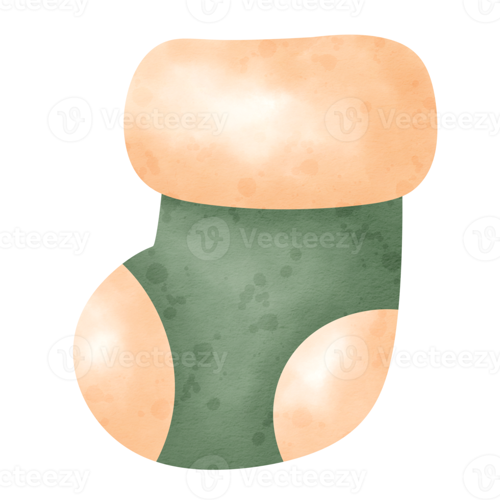 icône de chaussette de Noël aquarelle. png