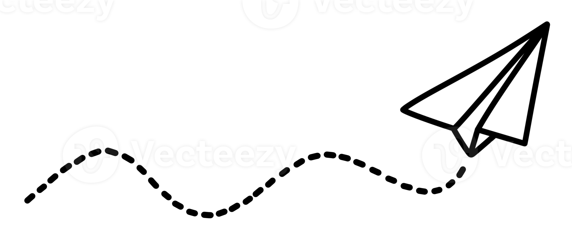 vuelo origami avión de papel ruta líneas punteadas. png
