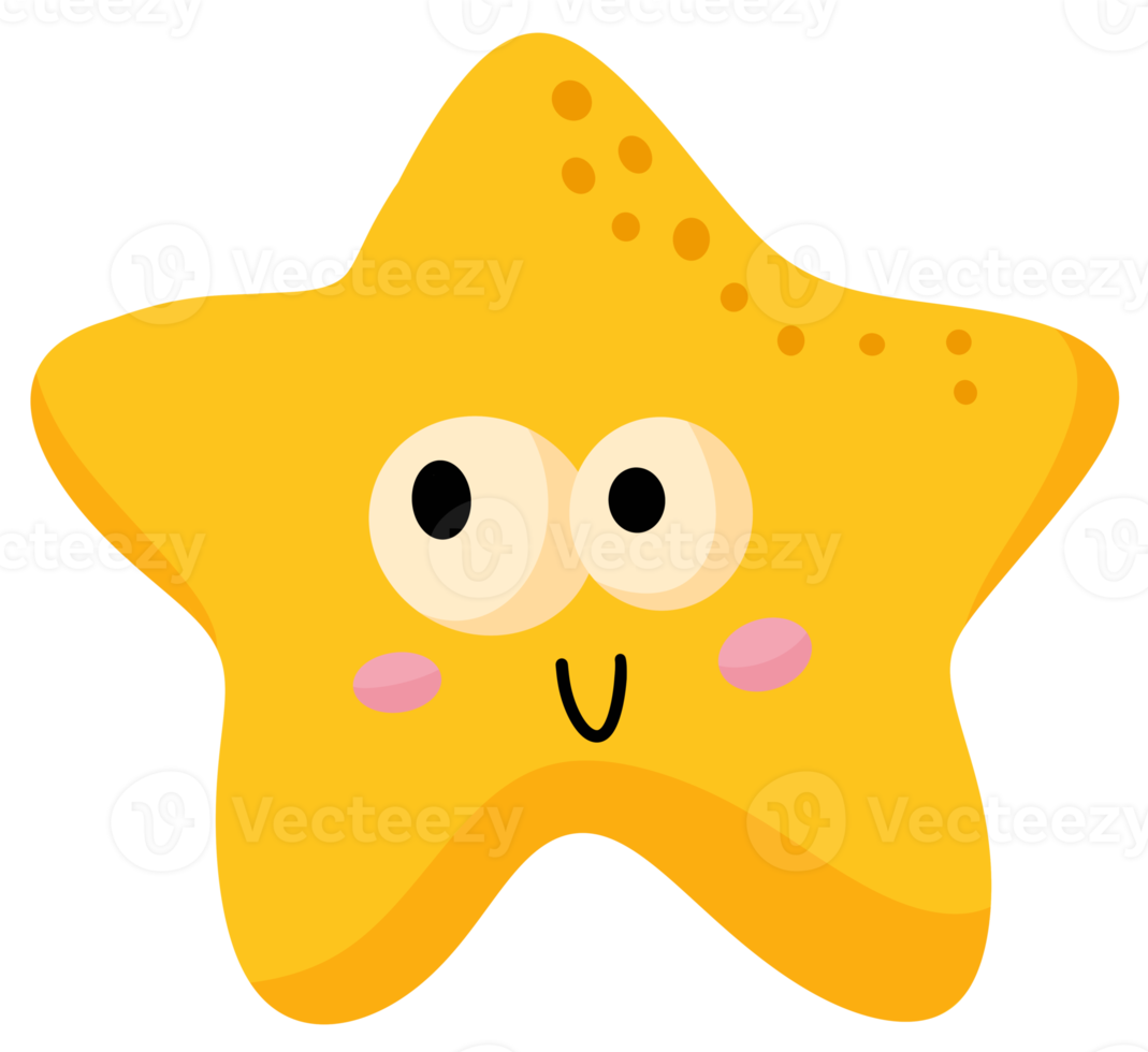 étoile de mer de dessin animé mignon png