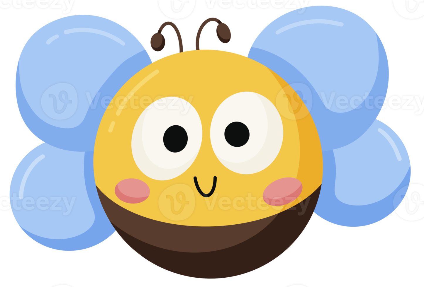 Flying bee icon big eyes cute cartoon funny baby png