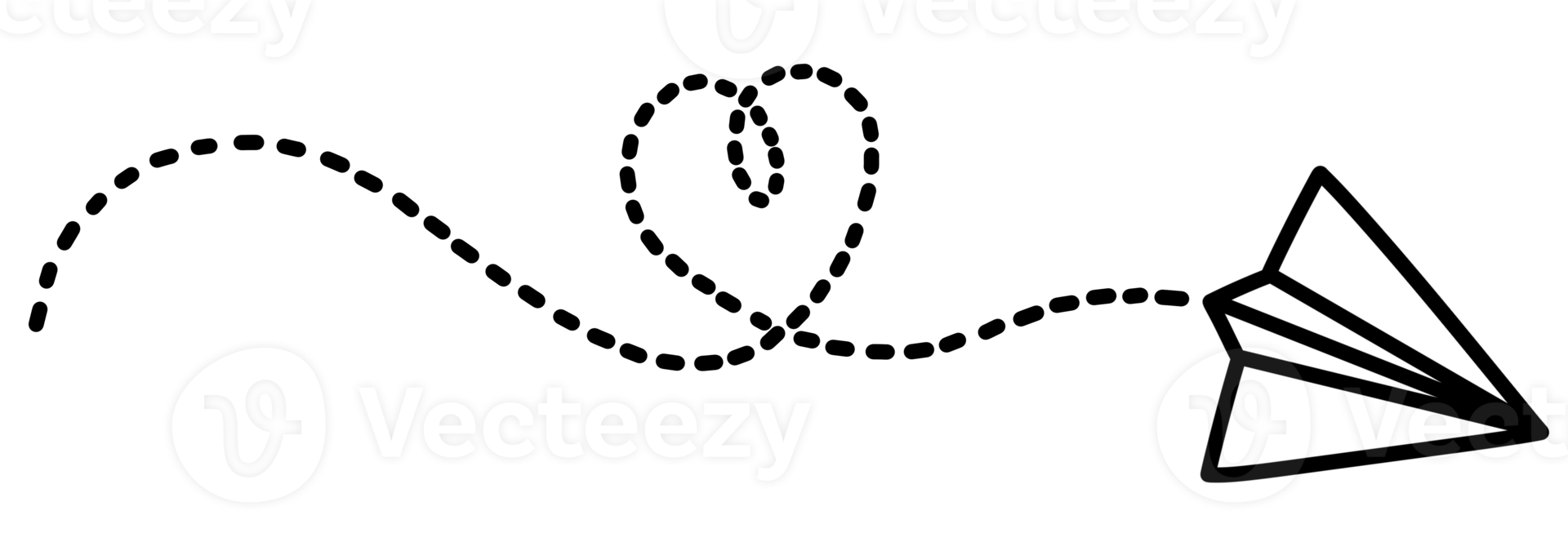 vuelo origami avión de papel ruta líneas punteadas. png