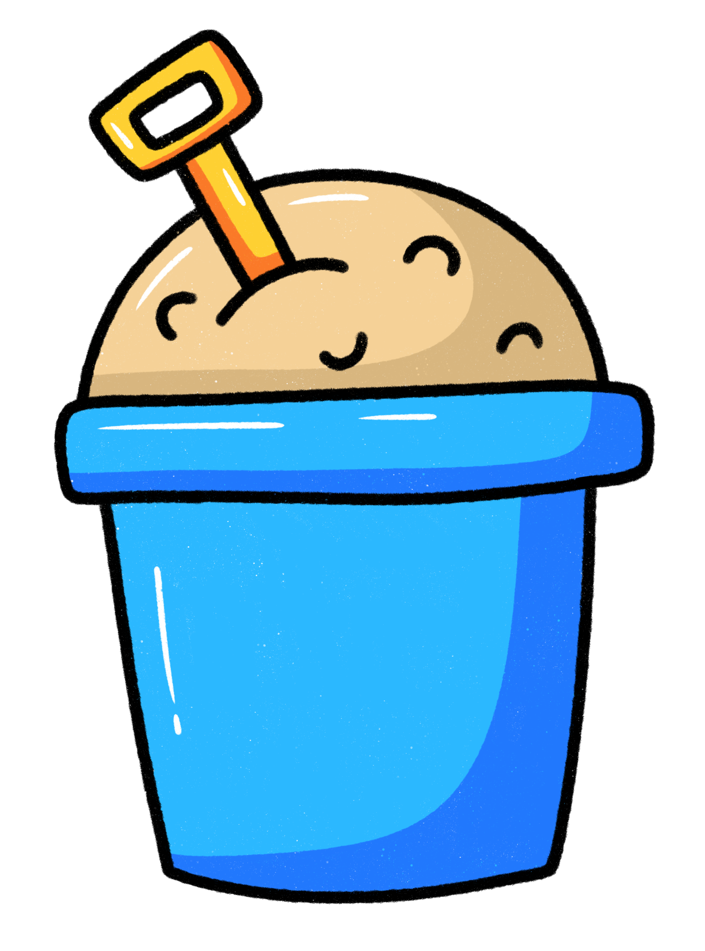 Kids plastic bucket with beach sand cartoon icon 18803697 PNG