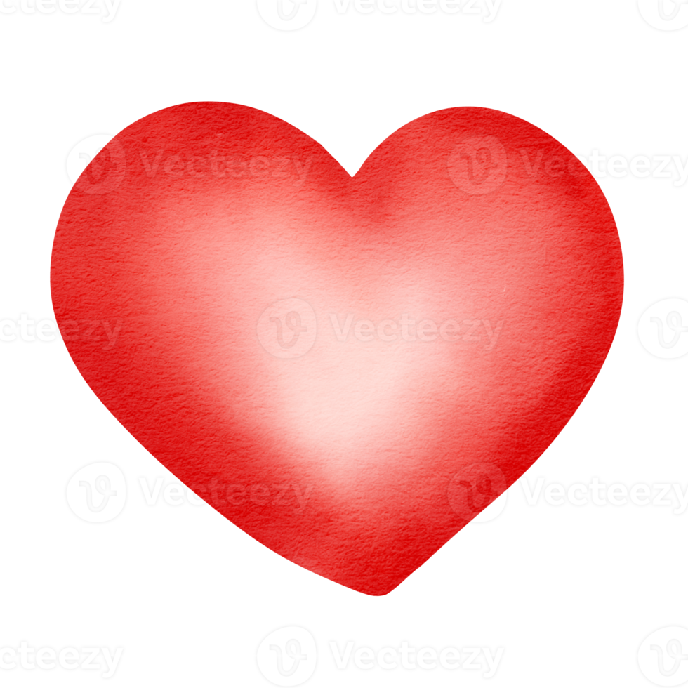 red watercolor heart icon png