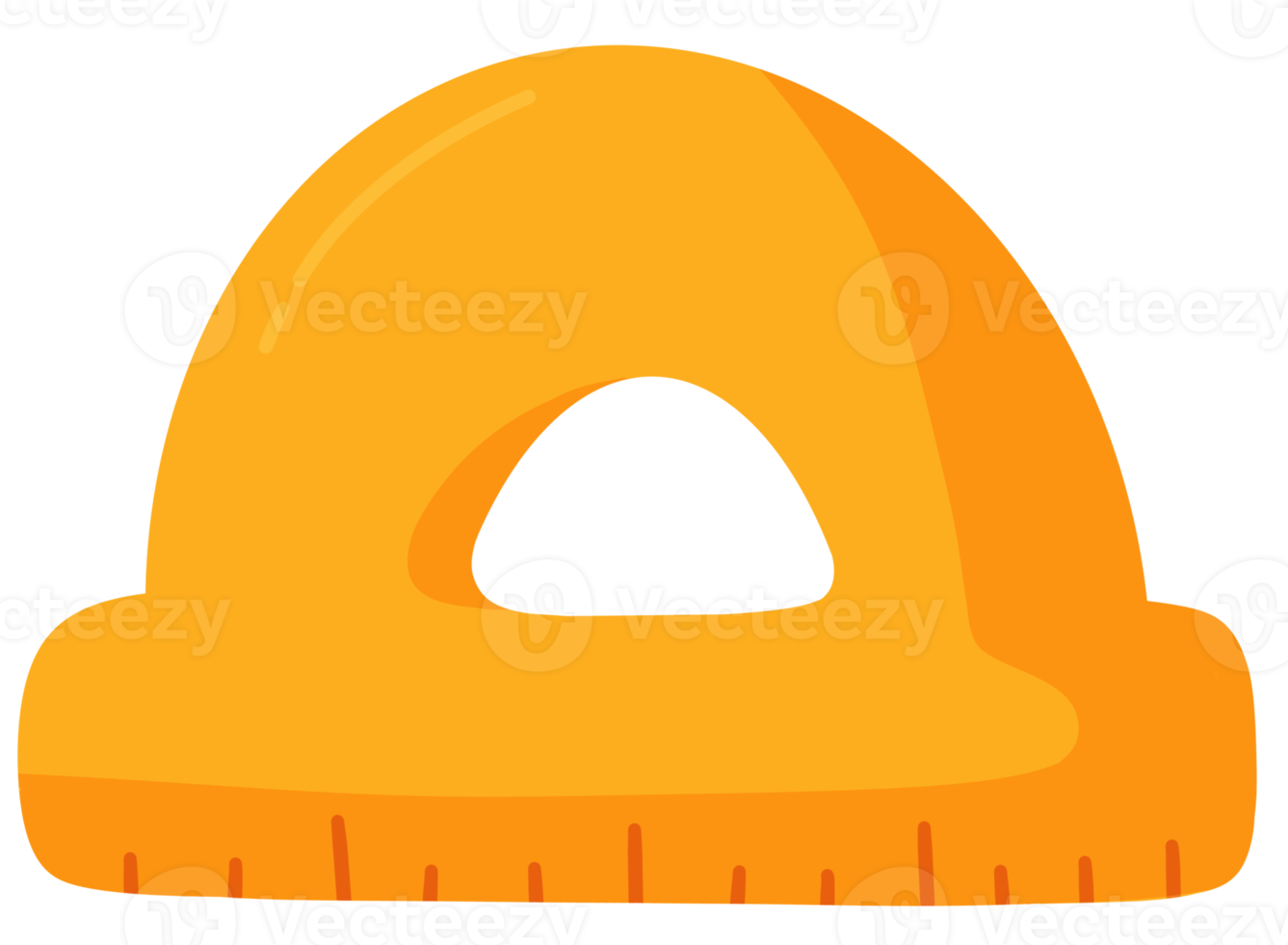 Cartoon yellow protractor ruler flat icon png