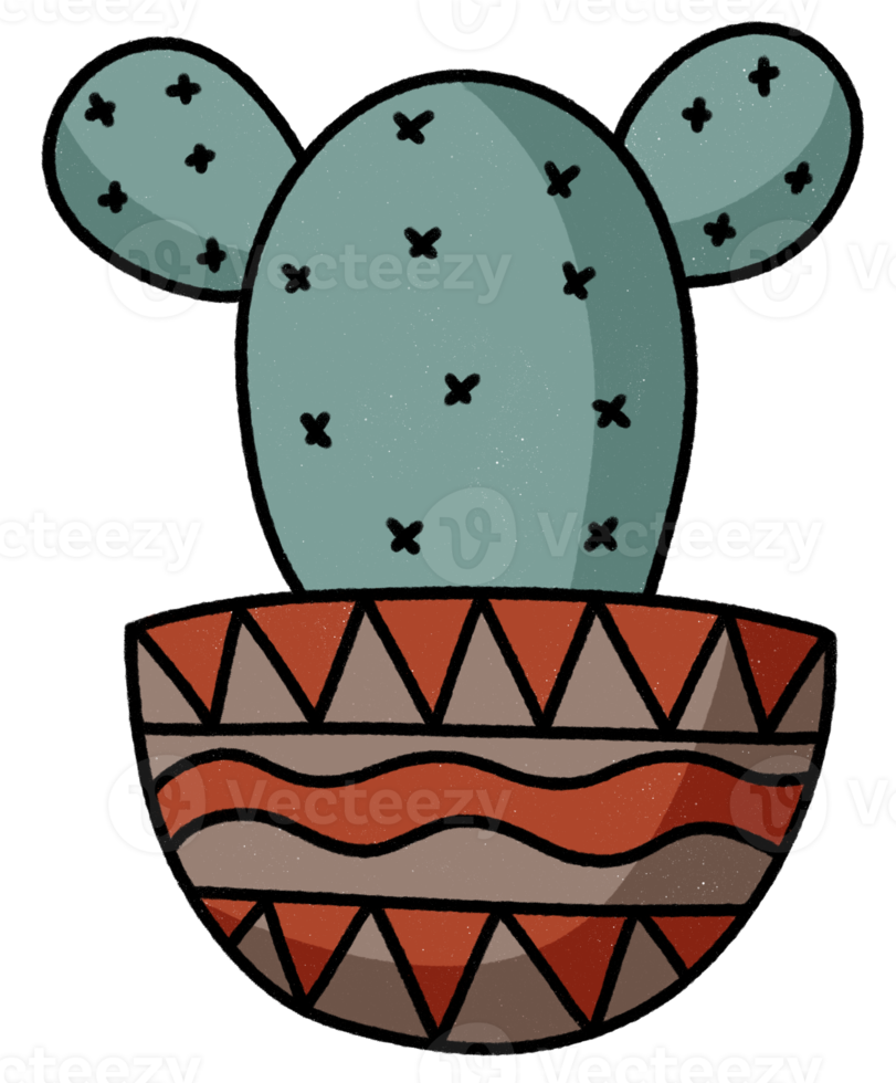 Cute cactus in pot icon. png