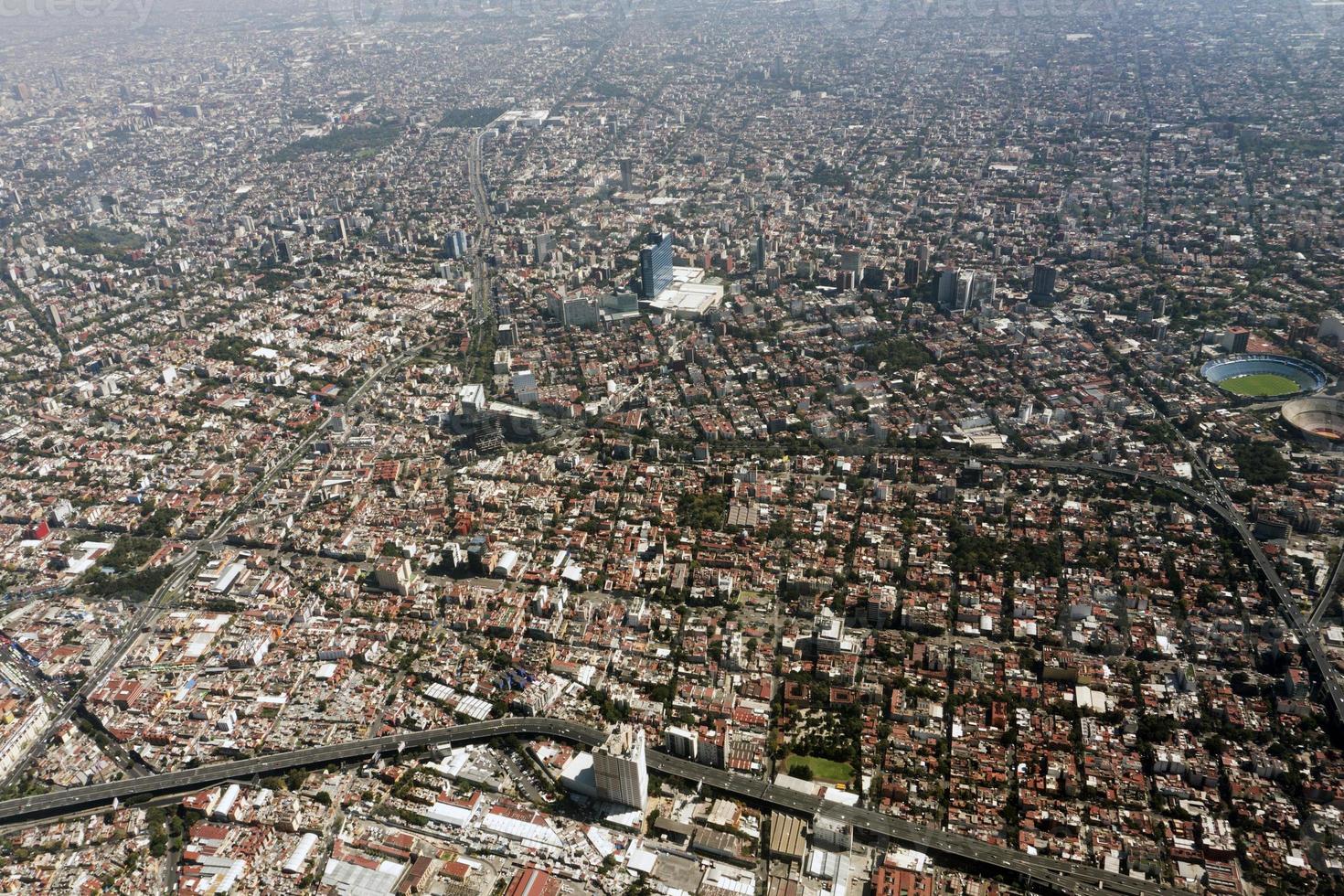 mexico city aerial view cityscape panorama photo