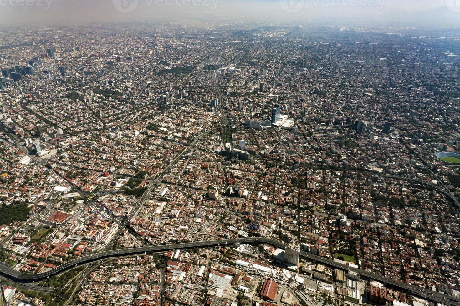 mexico city aerial view cityscape panorama photo