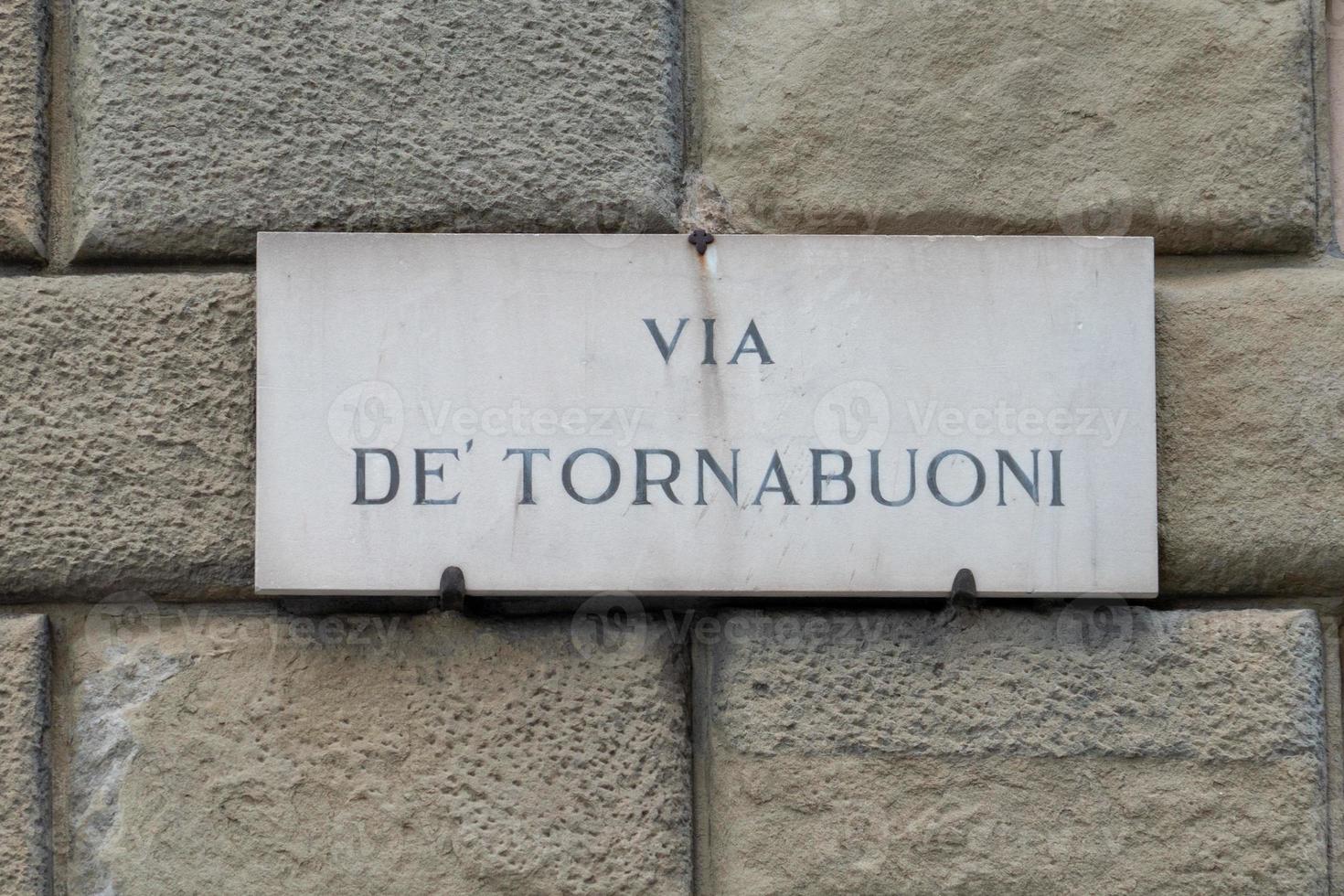 Via de tornabuoni street sign photo