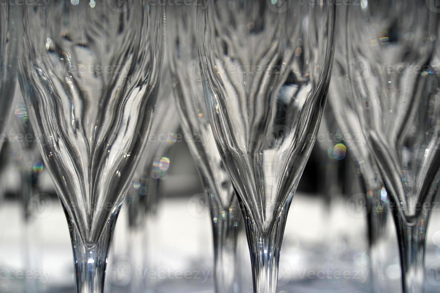 many champagne glasses close up detail photo