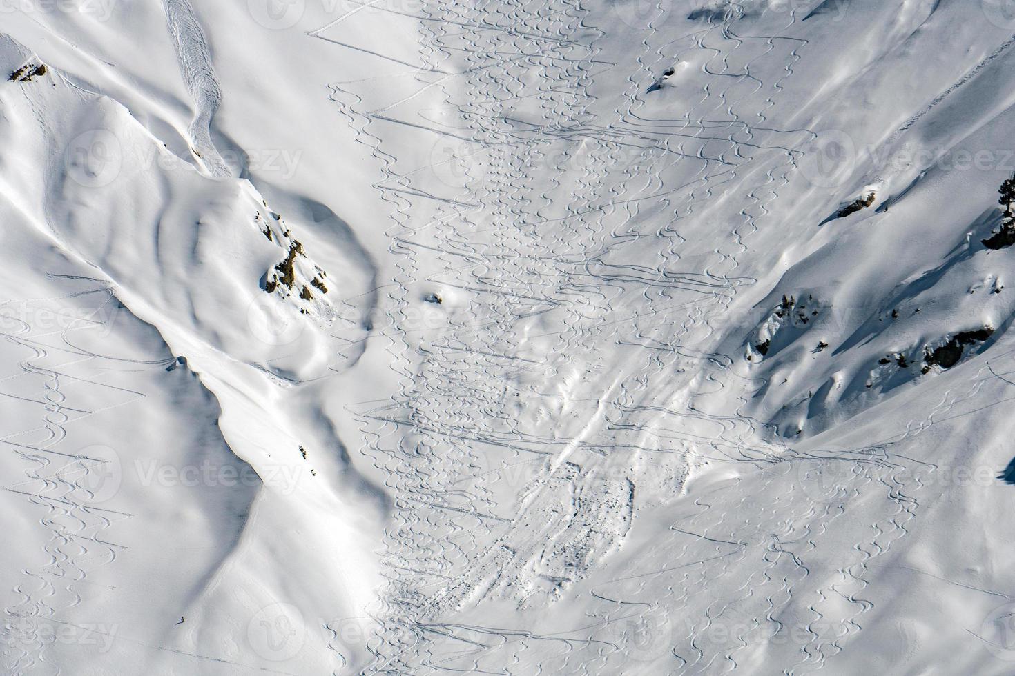 pistas de esquí de travesía nieve detalle foto