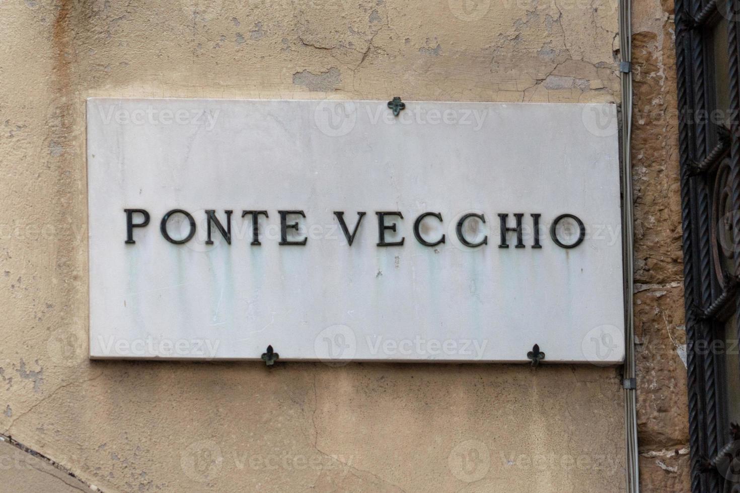 Florence Ponte Vecchio marble sign photo