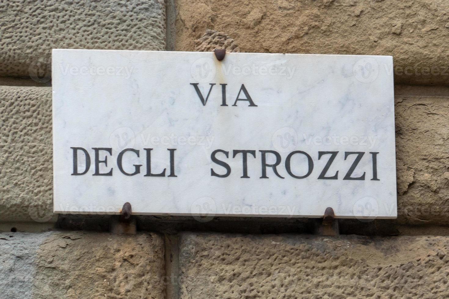 florencia vía degli strozzi calle mármol signo foto