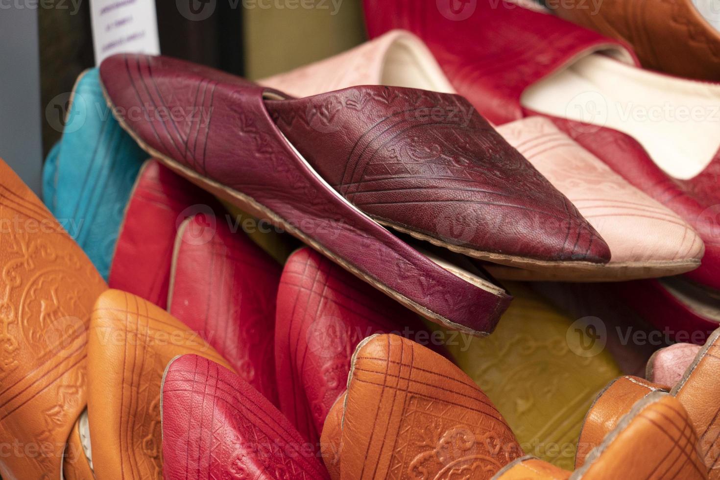 Arabic leather shoes slipper photo