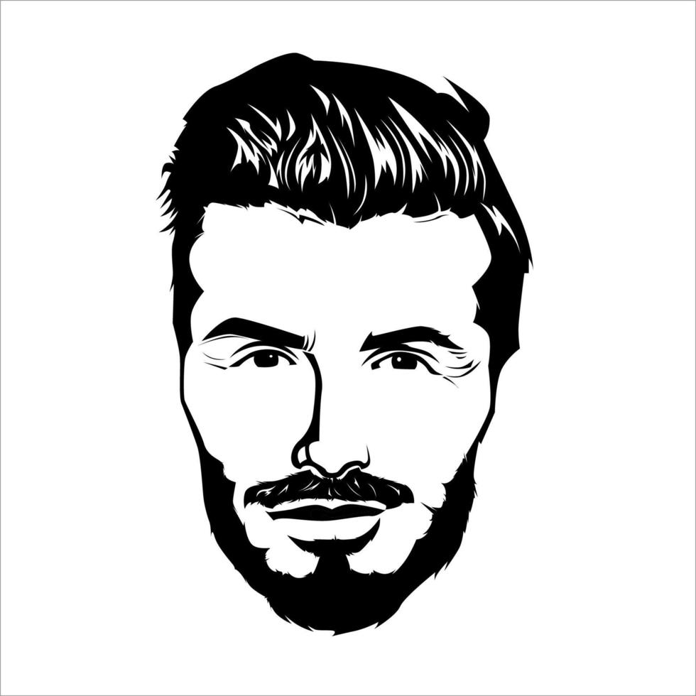 David Beckham Line art vector