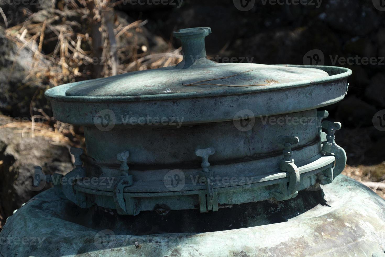 Azores old wine stills caldron hood condensation serpentine tube photo