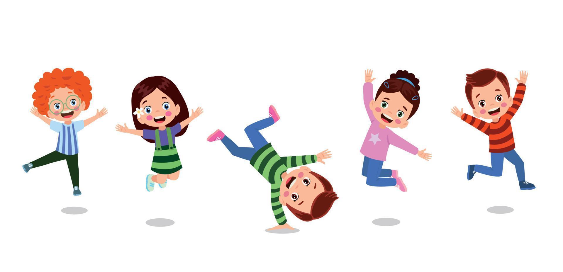 Happy Little Children Having Fun vector