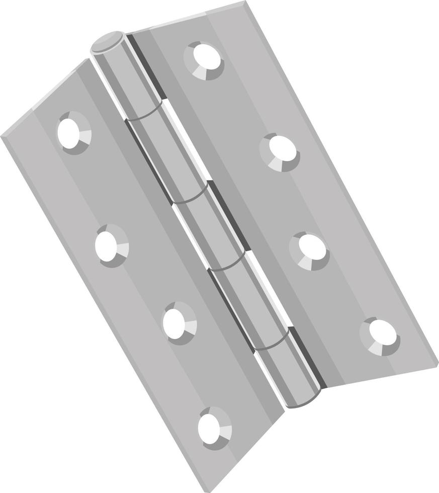 metal door hinge isolated on white background vector illustration