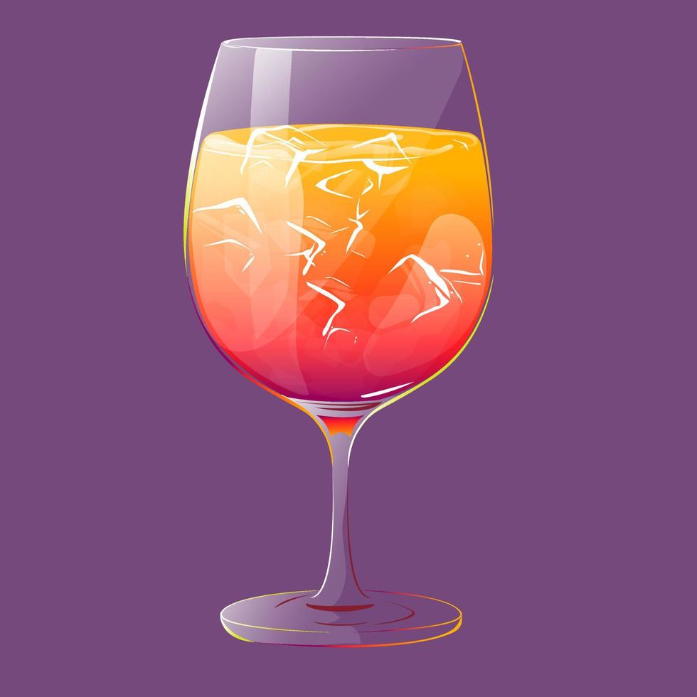 glass cup with delicious cocktail vector