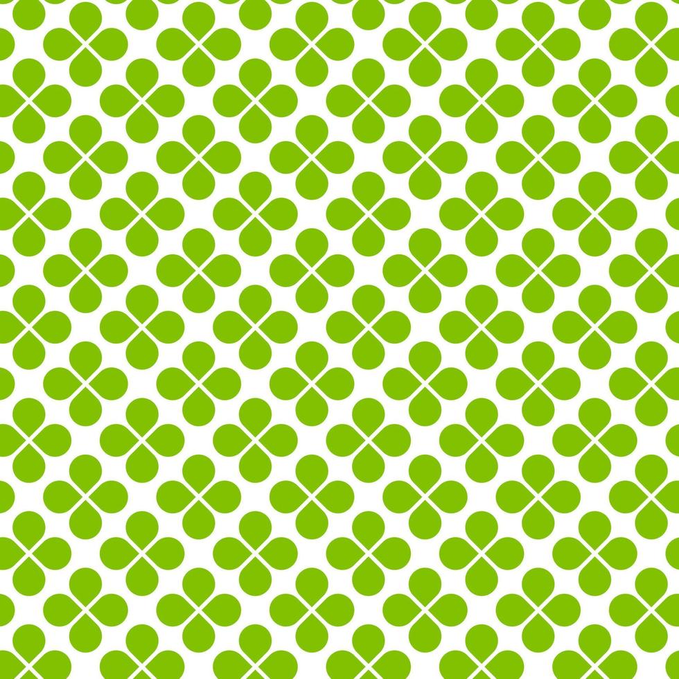 St. Patricks Day seamless pattern of geometric shamrock leaves on isolated background. Hand drawn design for St. Paddy day celebration, party decoration, wall paper, scrapbooking, textile, print. vector