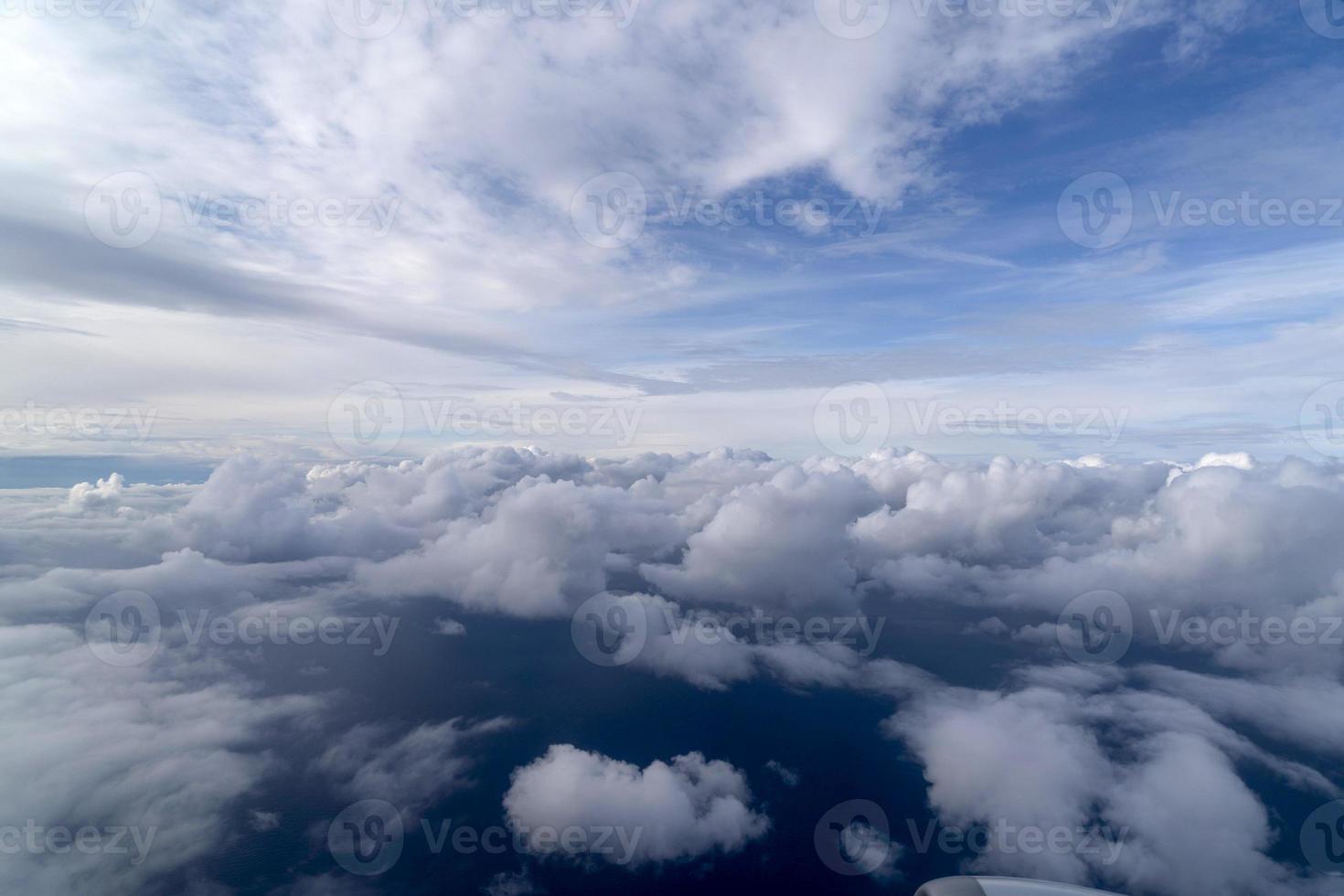 clouds from airplane panorama view photo