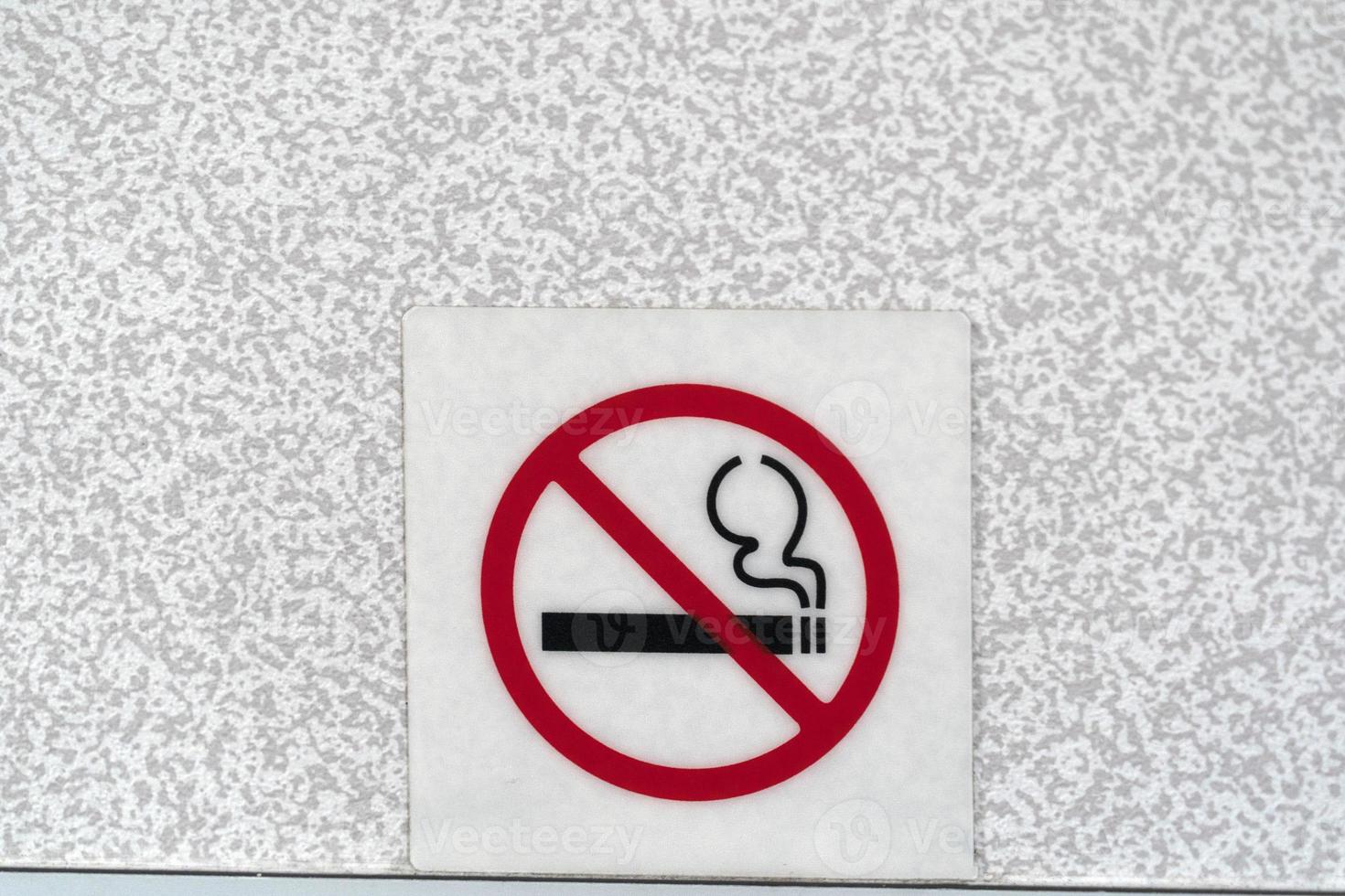 no smoking sign on airplane photo