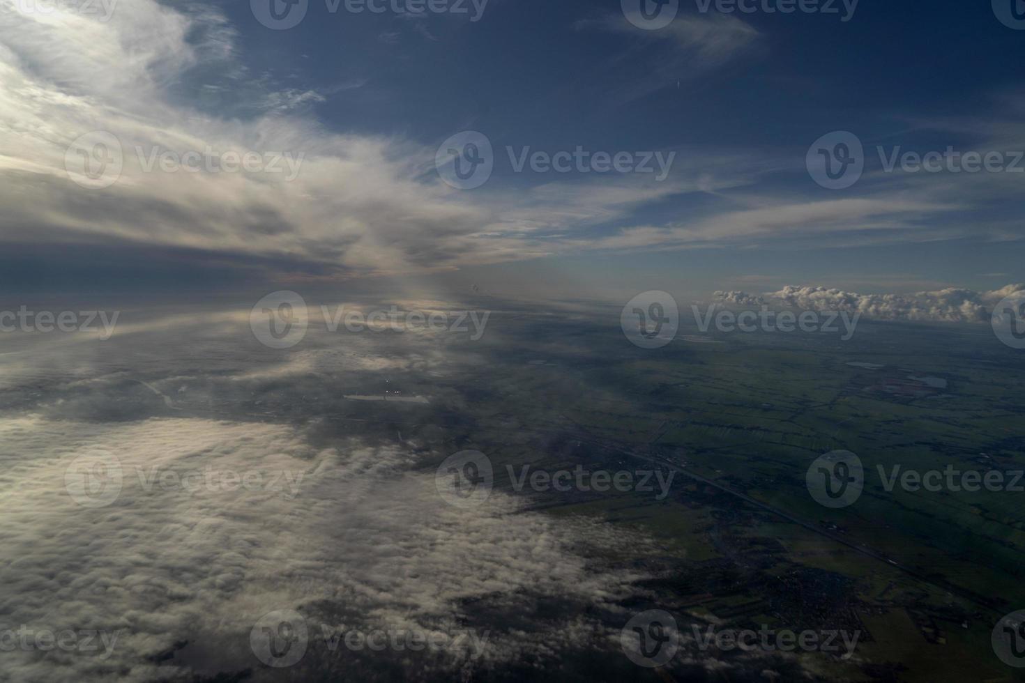 fog and clouds amsterdam area aerial view photo