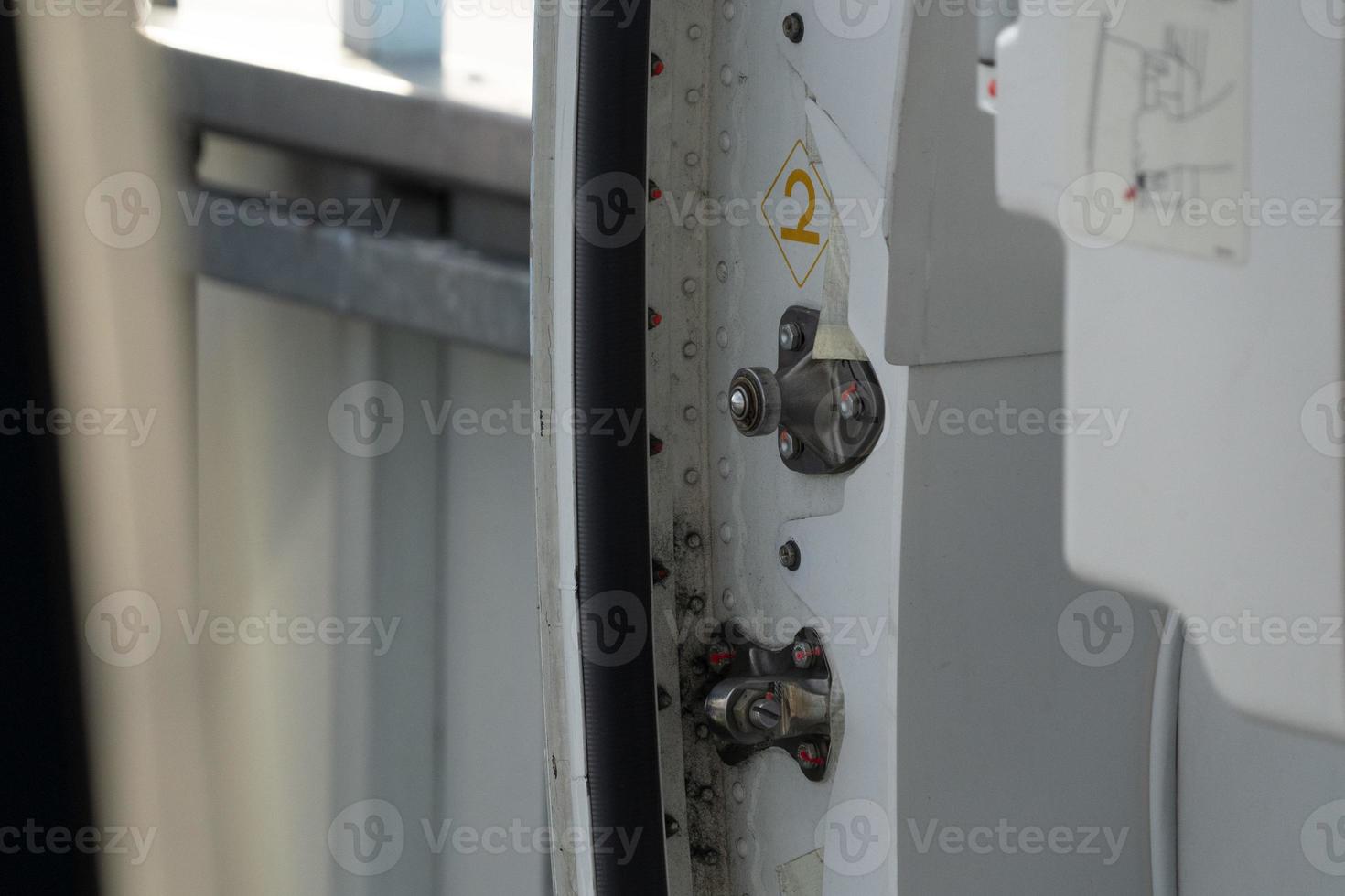 Airplane door open detail photo
