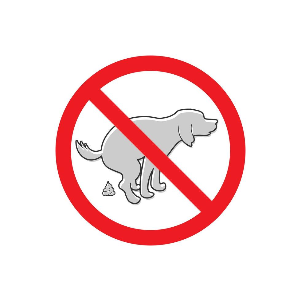 no hay icono de signo de caca de perro. está prohibido hacer caca. ilustración vectorial aislada. vector