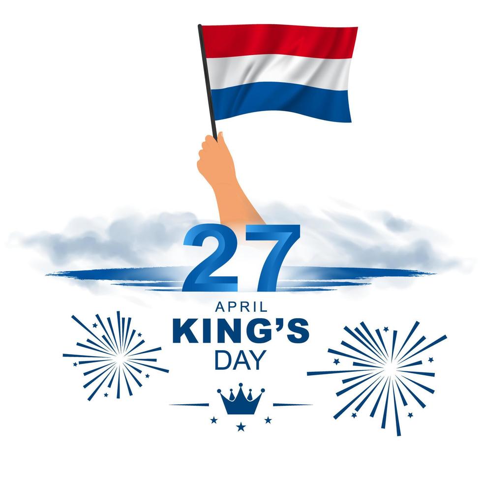 April 27 King's Day. King's Birthday in the Netherlands. Card, banner, poster, background design. Vector illustration.