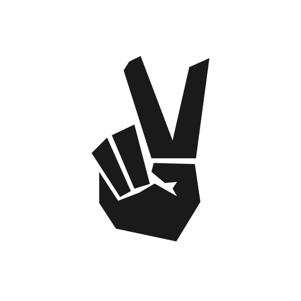 Victory or peace hand gesture V sign, Isolated vector illustration. Success, winner concept icon.