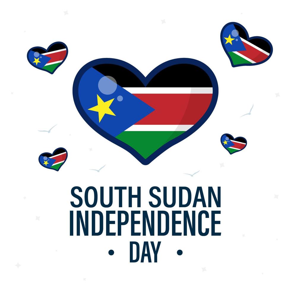 July 9, Independence Day of South Sudan. Card, banner, poster, background design. Vector illustration.