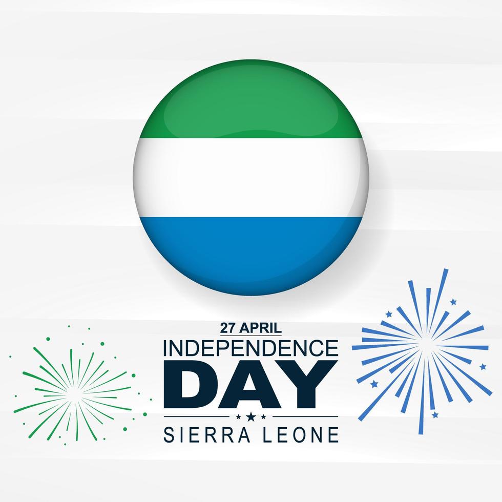 27 de abril día de la independencia de sierra leona. mapa de sierra leona. tarjeta, pancarta, afiche, diseño de fondo. ilustración vectorial vector