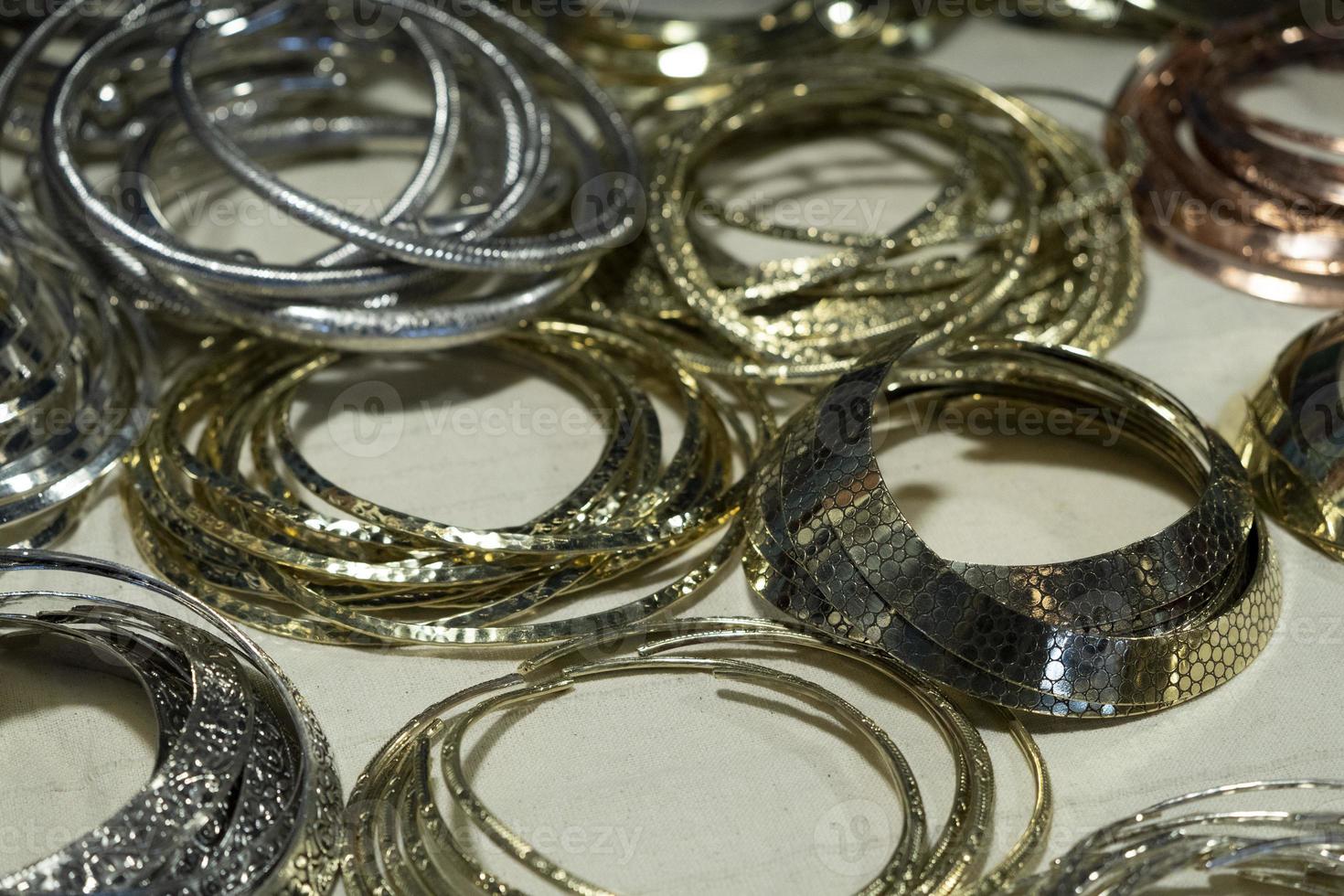 flexible gold metallic bracelet necklage photo