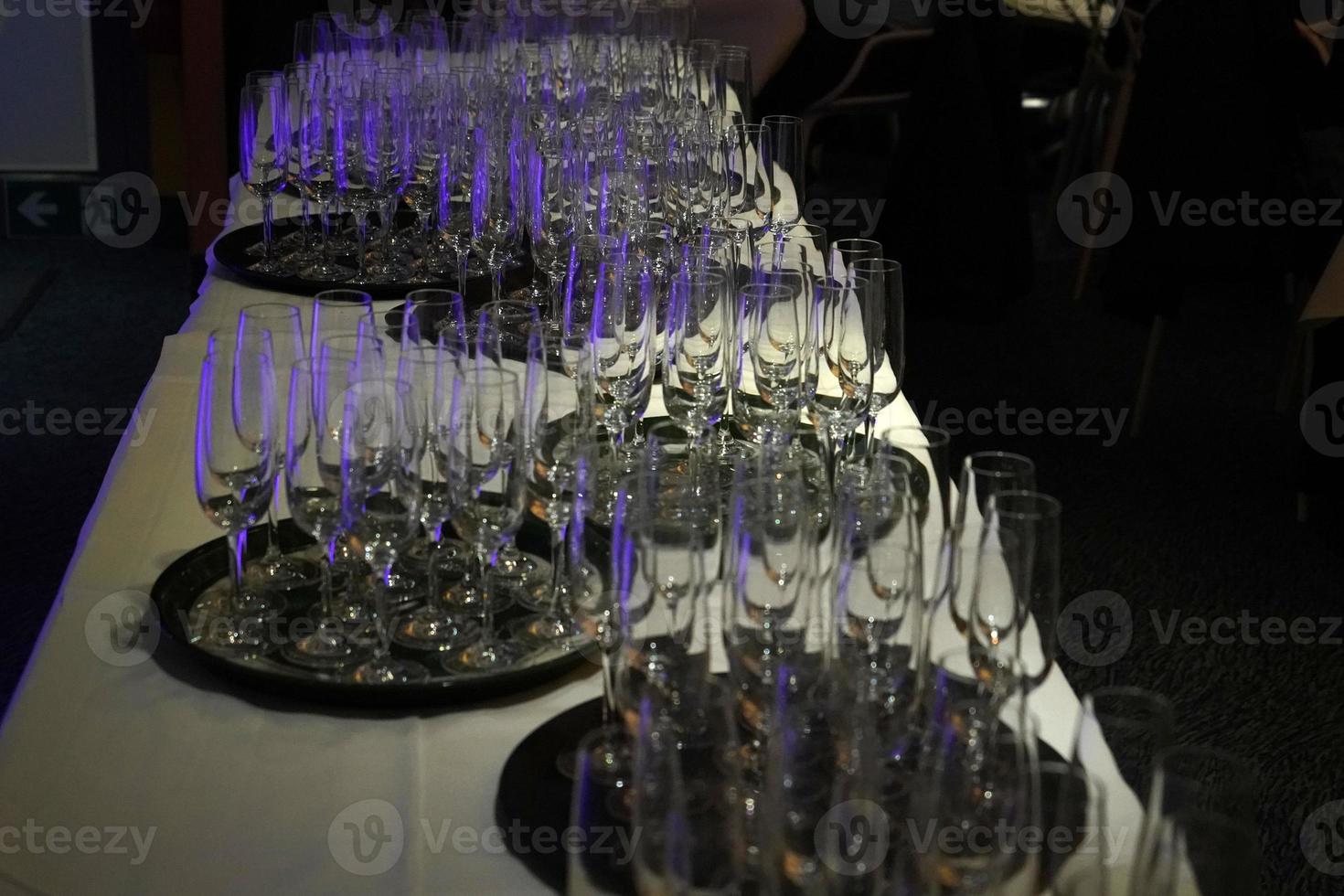 many champagne wine glass photo