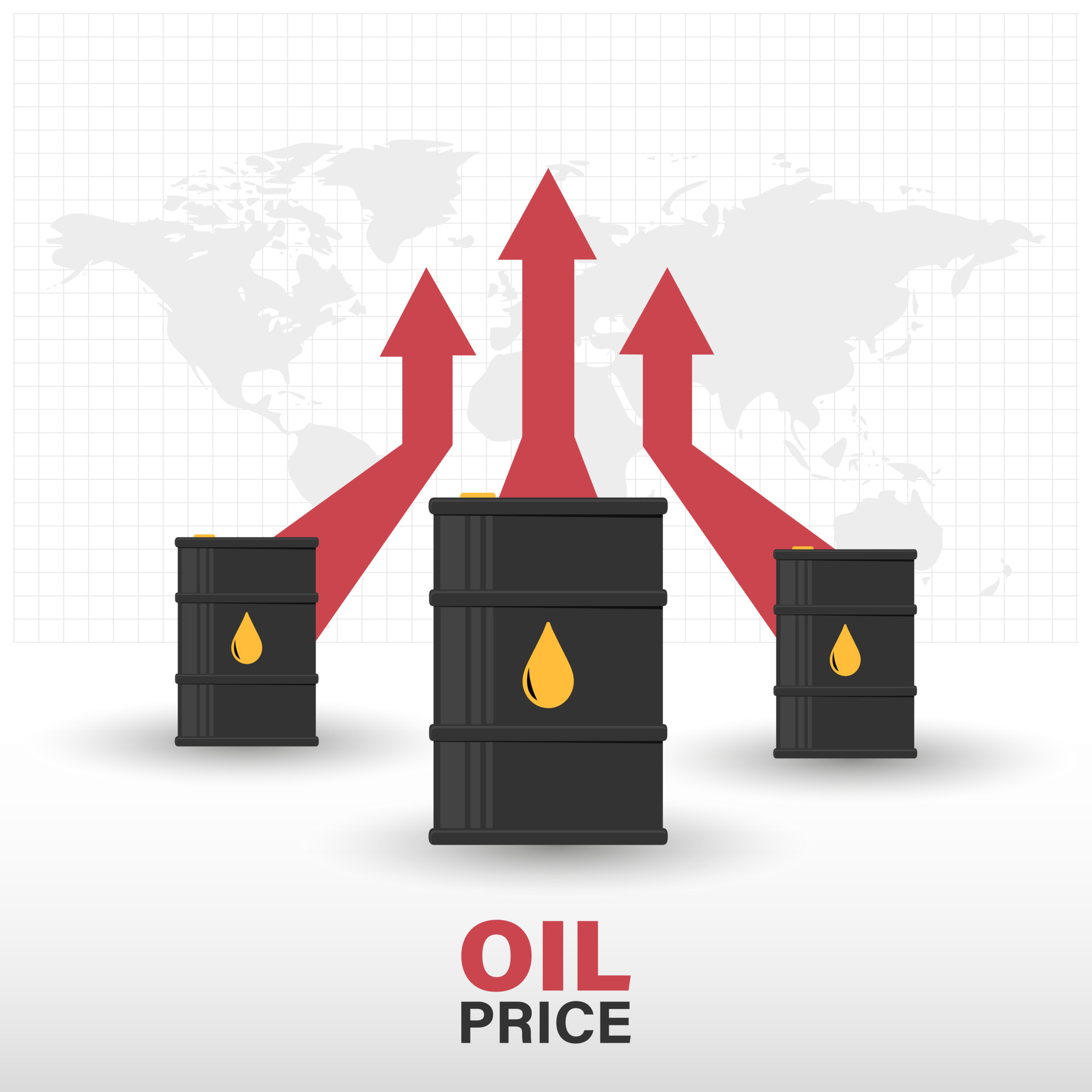 Costs For Fuel Oil And Tires Are Examples Of Oil infographic showing rising oil prices around the world. Vector