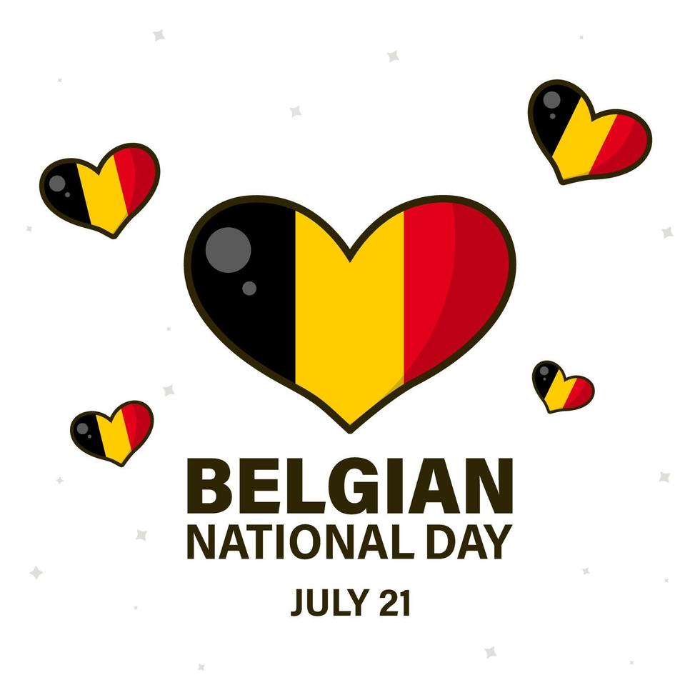 july 21, Belgian National Day. Belgium Independence day. Card, banner, poster, background design. Vector illustration.