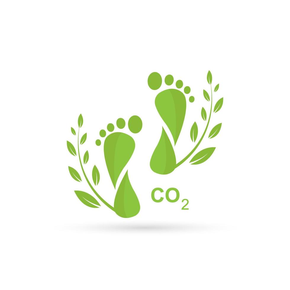 Carbon Footprint C02, tree leaves symbol.Vector isolated on white background. vector