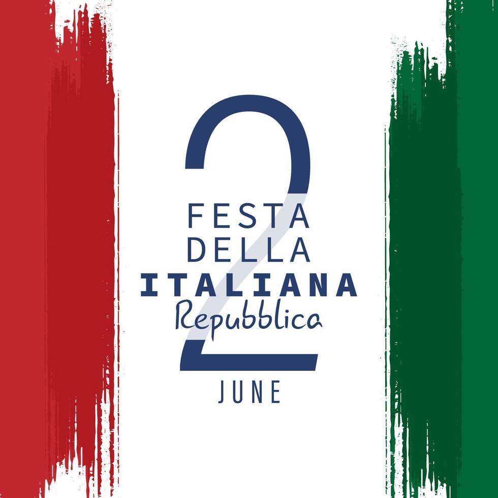 traducción festa della repubblica italiana 2 de junio. día de la república italiana. diseño de tarjetas con bandera italiana y colores. vector