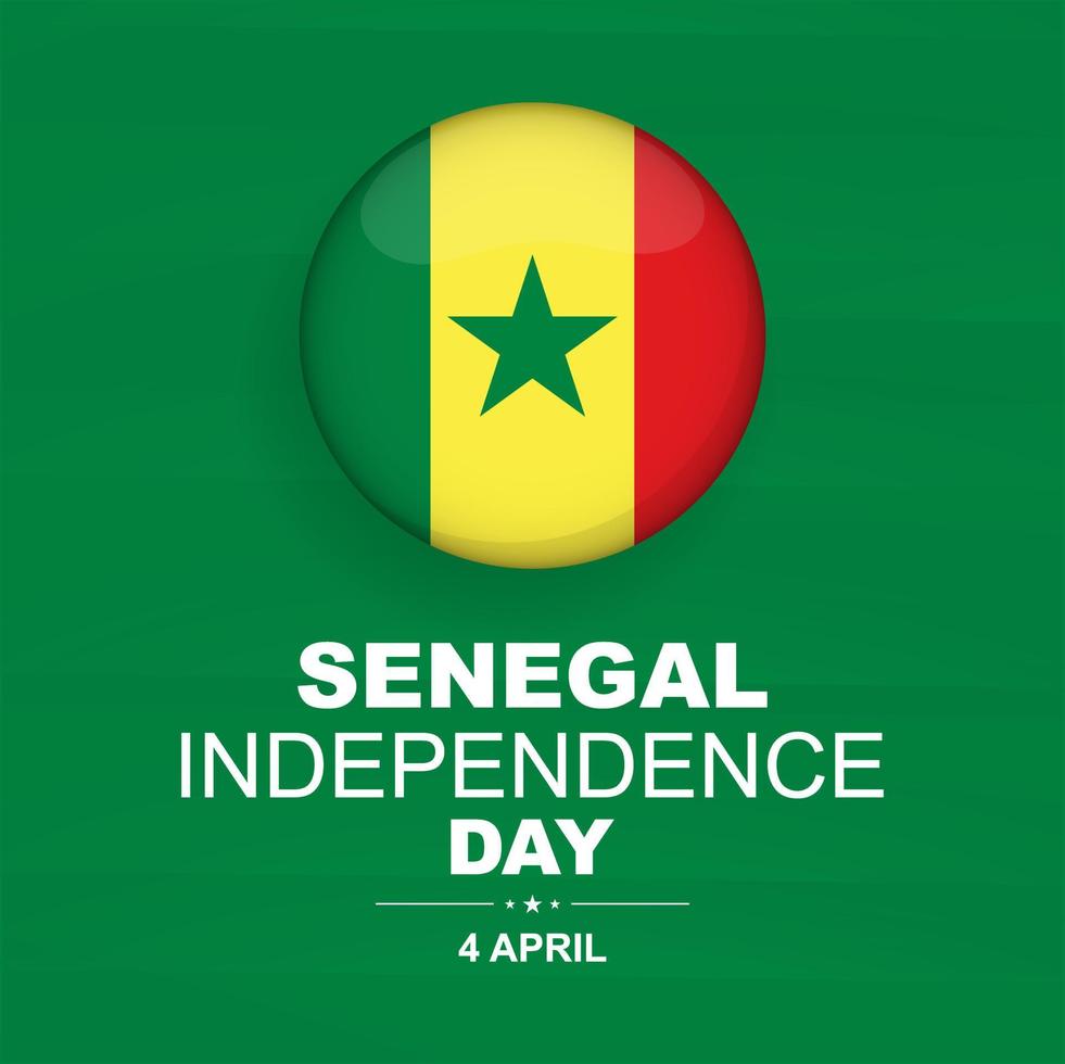 4 de abril día de la independencia de senegal. tarjeta, pancarta, afiche, diseño de fondo. ilustración vectorial vector