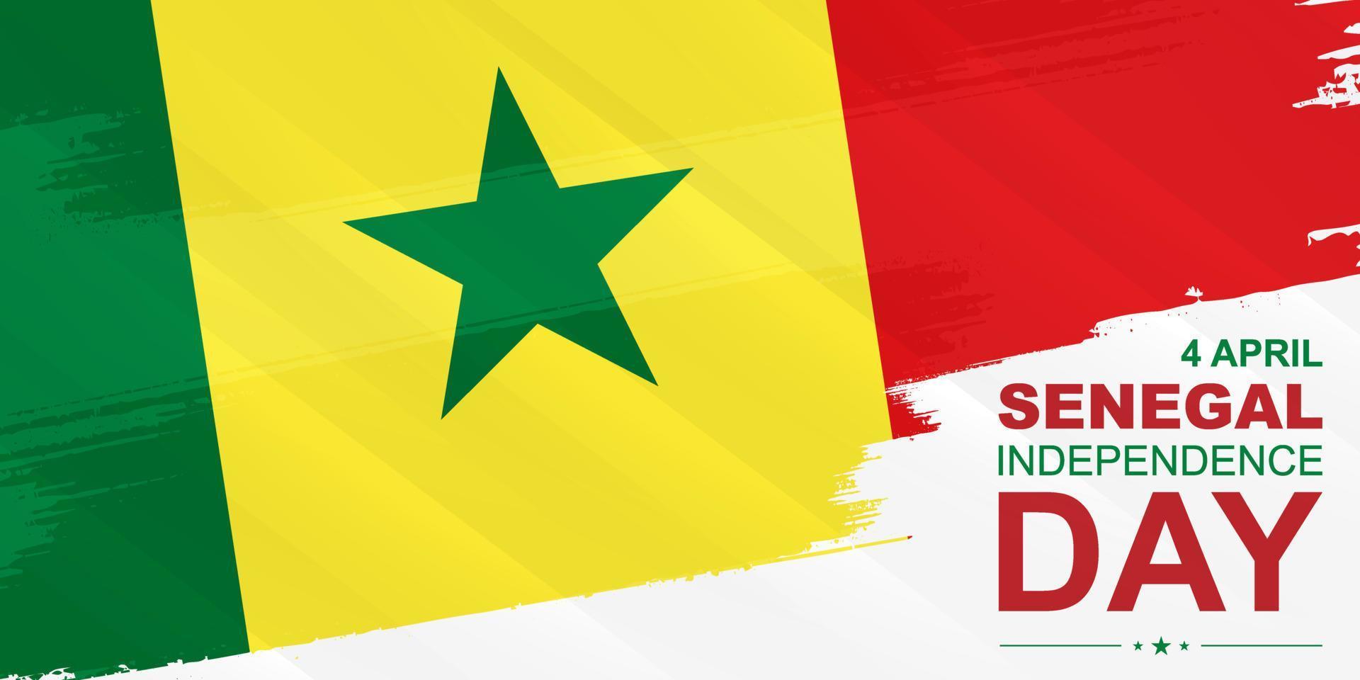 4 de abril día de la independencia de senegal. tarjeta, pancarta, afiche, diseño de fondo. ilustración vectorial vector