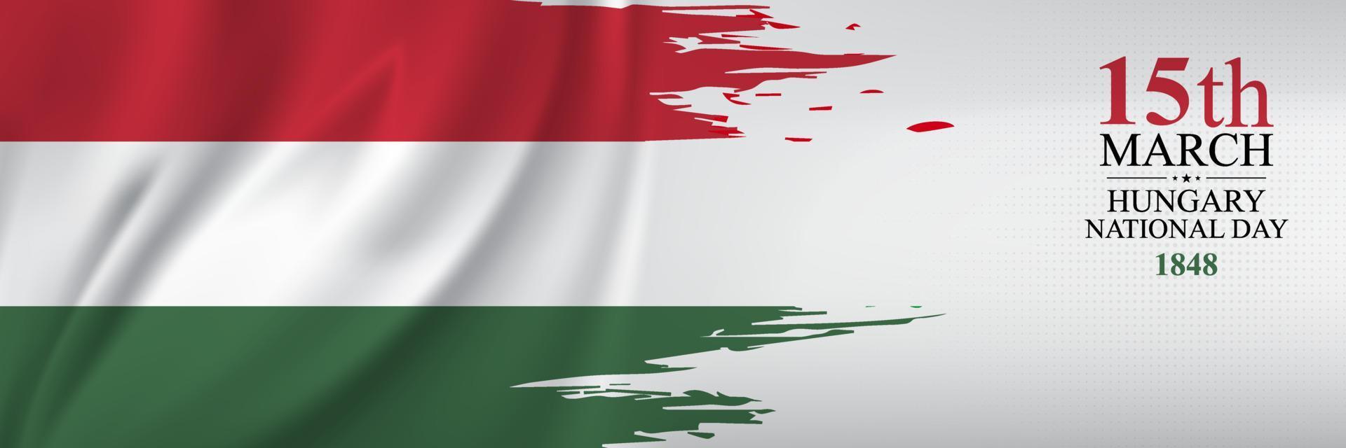 Hungary National Day greeting card. The Hungarian Revolution of 1848. Creative Design Illustration Vector
