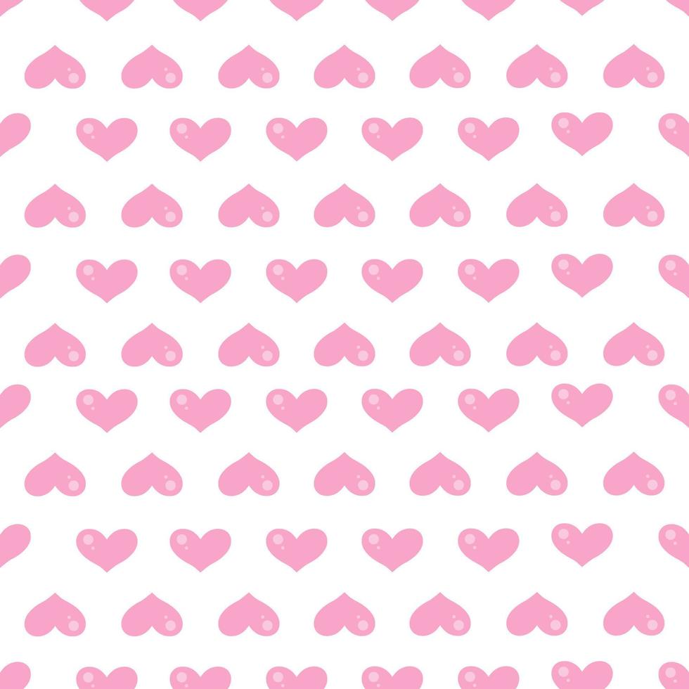 Cute Pink Heart Simple Seamless Pattern. Vector design love background.